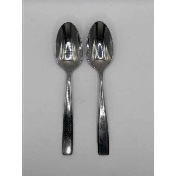 Oneida Silver Continuum Stainless Steel 18/0 Glossy teaspoons 2 Flat Tip 2015-20 - Picture 2 of 5